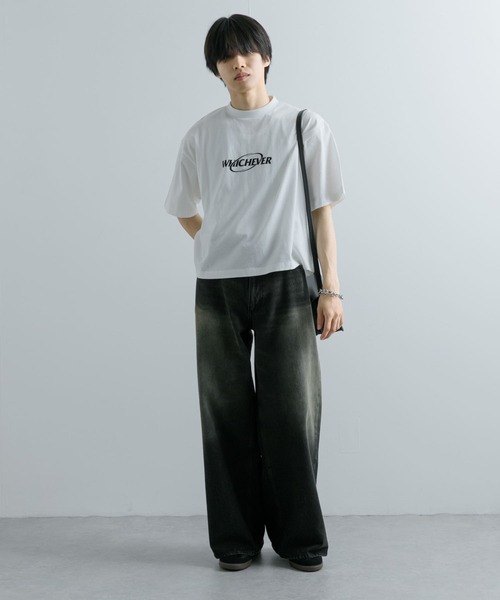 SENSE OF PLACE by URBAN RESEARCH（センスオブプレイスバイアーバンリサーチ）の「ロゴグラフィックボクシーTシャツ(5分袖)（Tシャツ/カットソー・メンズ・ホワイト/カーキ/ブラック・MEDIUM/LARGE）」の17枚目の写真