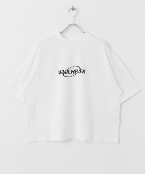 セール】ロゴグラフィックボクシーTシャツ(5分袖)（Tシャツ/カットソー
