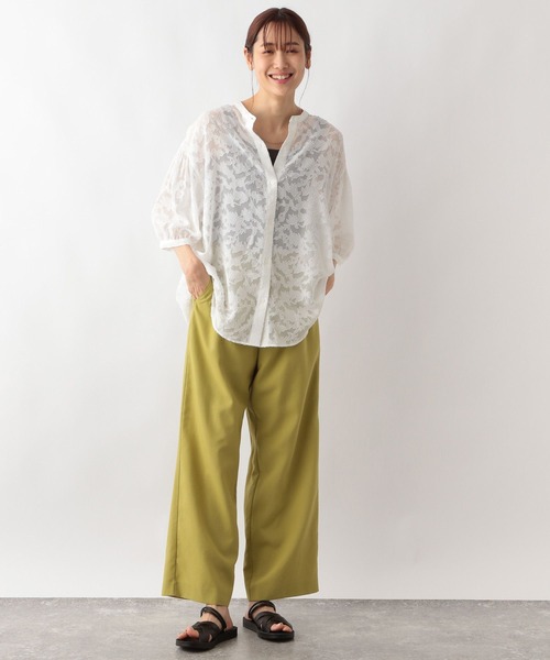 GLOBAL WORK（グローバルワーク）の「ジャガードブラウス/125537（シャツ/ブラウス・レディース・ブラック/グレイッシュベージュ/オフホワイト・FREE）」の11枚目の写真