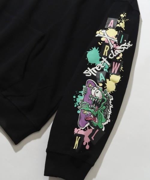 セール】【AIRWALK/エアウォーク】裏毛 スリーブプリント プルオーバー