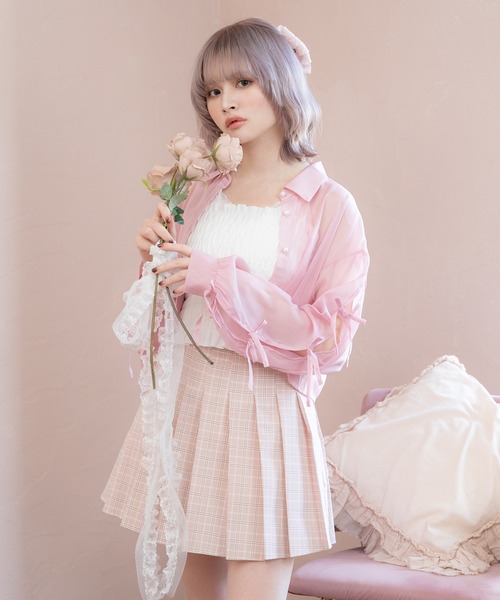 ブラウス シャツ パールボタン半袖シアーシャツ レディース 楽天市場】【SALE】 【メール便対応】パールボタンシアーシャツ