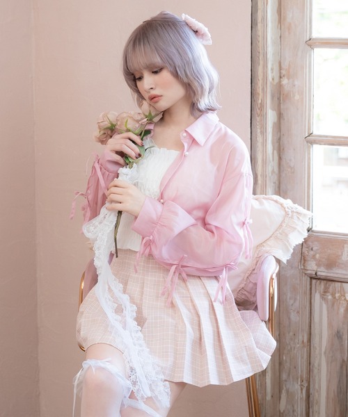 DearMyLoveRose（ディアマイラブローズ）の「パールボタンシアーシャツ