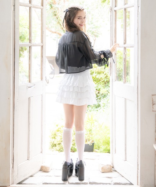 DearMyLoveRose(ディアマイラブローズ)の「パールボタンシアーシャツ(シャツ/ブラウス・レディース・ベビーピンク/ブラック/グレー/ホワイト・MEDIUM/LL/LARGE/3L)」の16枚目の写真
