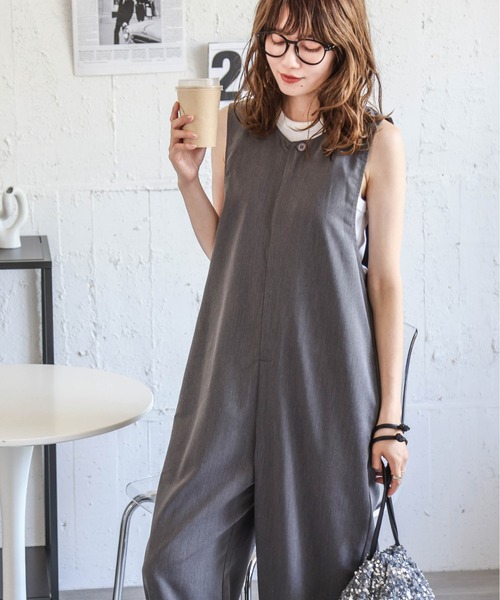 SUGAR BISKET(シュガービスケット)の「フロントジップオールインワン(つなぎ/オールインワン・レディース・ブラック/ベージュ/ネイビー/グレー・フリー)」の14枚目の写真