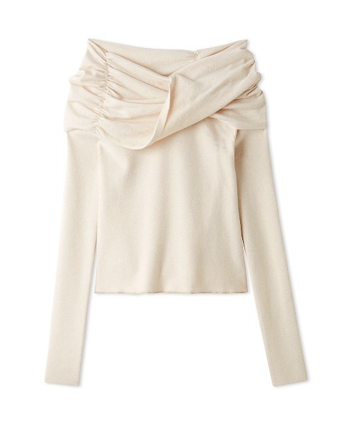 SNIDEL(スナイデル)の「Sustainableオフショルニットプルオーバー(ニット/セーター・レディース・ホワイト/レッド/ブラウン・FREE)」の13枚目の写真