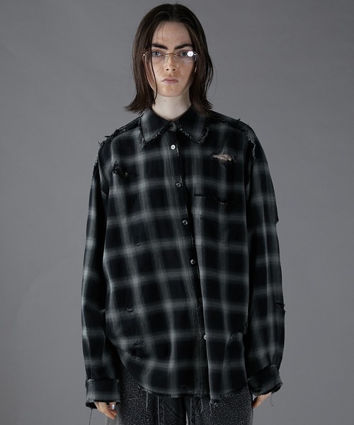 PRANK PROJECT（プランクプロジェクト）の「ダメージチェックシャツ