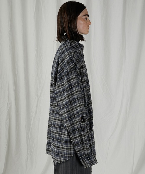 トップス PRANK PROJECT Damaged Check Shirt PRANK PROJECT｜ダメージチェックシャツ/Damaged Check Shirt