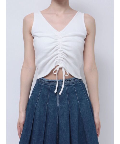 EVRIS（エヴリス）の「ギャザーリボンタンクトップ（タンクトップ・レディース・レッド/ホワイト/ブラック・FREE）」の22枚目の写真