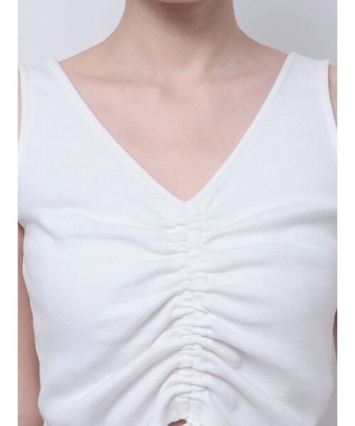 EVRIS（エヴリス）の「ギャザーリボンタンクトップ（タンクトップ・レディース・レッド/ホワイト/ブラック・FREE）」の19枚目の写真