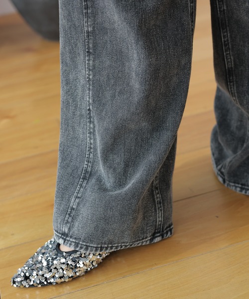 LEPSIM（レプシィム）の「カラーワイドデニム　129948（デニムパンツ・レディース・チャコールグレー/ライトピンク/ブラウン/ライトイエロー/インディゴブルー・MEDIUM/LARGE）」の12枚目の写真