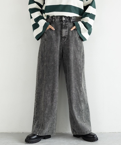 LEPSIM（レプシィム）の「カラーワイドデニム　129948（デニムパンツ・レディース・チャコールグレー/ライトピンク/ブラウン/ライトイエロー/インディゴブルー・MEDIUM/LARGE）」の16枚目の写真