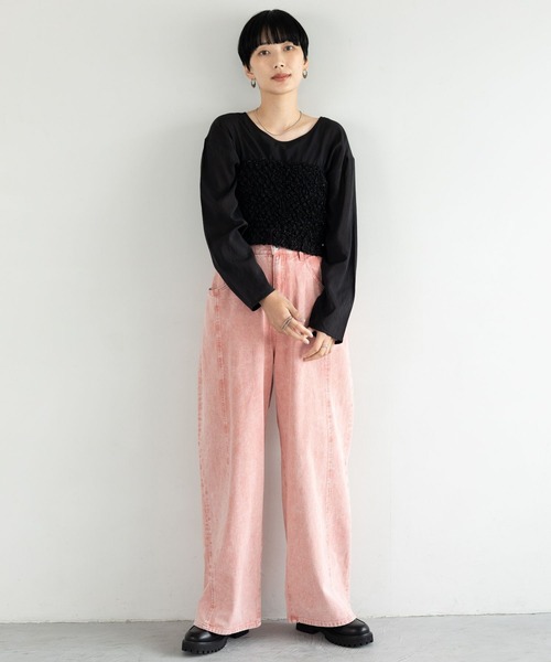 セール】カラーワイドデニム 129948（デニムパンツ）｜LEPSIM