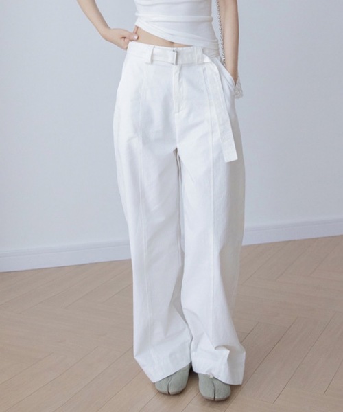 ANOTHER S(アナザーエス)の「ベルト付きカーブチノパン(チノパンツ・レディース・ホワイト/ベージュ・S/M/L/XS)」の3枚目の写真
