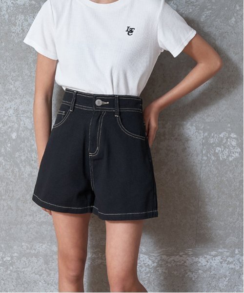 LOVETOXIC（ラブトキシック）の「【GOODPRICE】ベーシックショートパンツ（その他パンツ・キッズ・ブルー/ライトブルー/ブラック・S/L/M）」の2枚目の写真