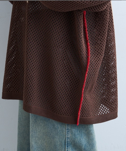 SOUNDSGOOOOD（サウンズグッド）の「【SOUNDS GOOOOD / サウンズグッド】ナンバリングメッシュニット（ニット/セーター・メンズ・ブラウン・ONE SIZE）」の14枚目の写真