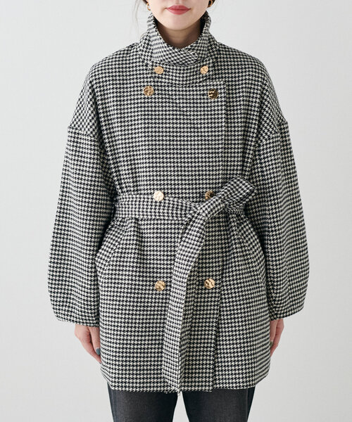 natural couture(ナチュラルクチュール)の「べこべこ金釦2WAYスタンドコート(その他アウター・レディース・チャコールグレー/ライトベージュ/ボルドー/その他1/モカ/ネイビー・MEDIUM/LARGE)」の13枚目の写真