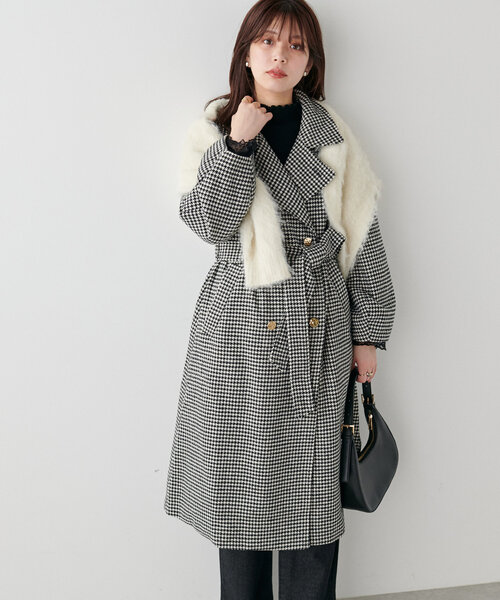 natural couture(ナチュラルクチュール)の「べこべこ金釦2WAYスタンドコート(その他アウター・レディース・チャコールグレー/ライトベージュ/ボルドー/その他1/モカ/ネイビー・MEDIUM/LARGE)」の17枚目の写真