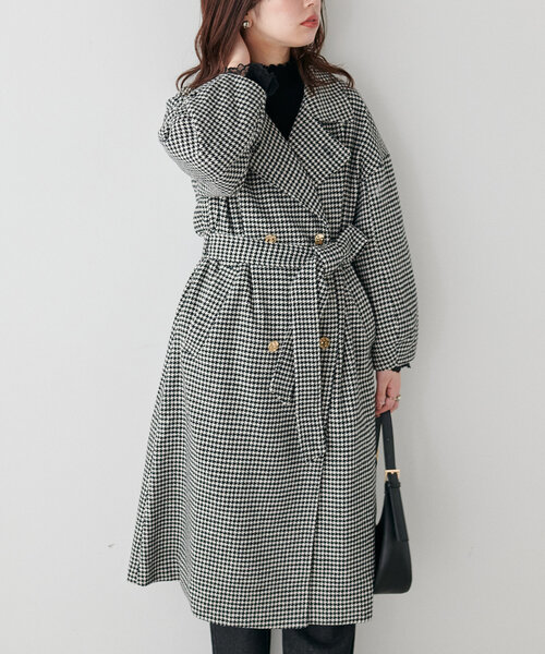 natural couture(ナチュラルクチュール)の「べこべこ金釦2WAYスタンドコート(その他アウター・レディース・チャコールグレー/ライトベージュ/ボルドー/その他1/モカ/ネイビー・MEDIUM/LARGE)」の19枚目の写真