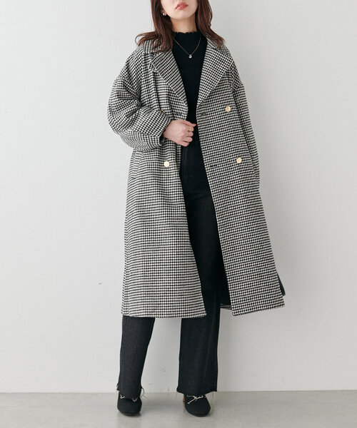 natural couture(ナチュラルクチュール)の「べこべこ金釦2WAYスタンドコート(その他アウター・レディース・チャコールグレー/ライトベージュ/ボルドー/その他1/モカ/ネイビー・MEDIUM/LARGE)」の20枚目の写真