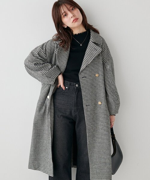 natural couture(ナチュラルクチュール)の「べこべこ金釦2WAYスタンドコート(その他アウター・レディース・チャコールグレー/ライトベージュ/ボルドー/その他1/モカ/ネイビー・MEDIUM/LARGE)」の21枚目の写真