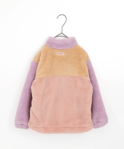p.premier(ピードットプルミエ)の「カラーブロックファーフリースジャケット(ブルゾン・キッズ・ラベンダー/ブラウン/ブルー/グレー・80/90/100/110/120/130/140)」の10枚目の写真