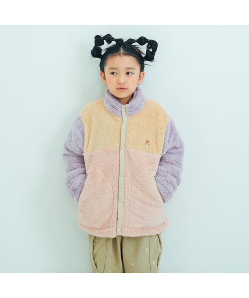 p.premier(ピードットプルミエ)の「カラーブロックファーフリースジャケット(ブルゾン・キッズ・ラベンダー/ブラウン/ブルー/グレー・80/90/100/110/120/130/140)」の16枚目の写真