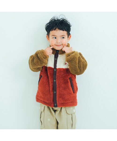 p.premier(ピードットプルミエ)の「カラーブロックファーフリースジャケット(ブルゾン・キッズ・ラベンダー/ブラウン/ブルー/グレー・80/90/100/110/120/130/140)」の18枚目の写真