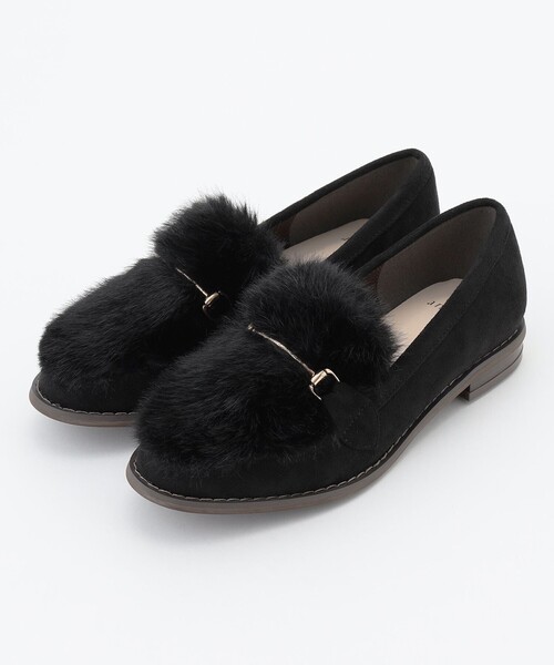 【セール】【23.0cm~24.5cm】フェイクファーメタル モカシン（モカシン/デッキシューズ）｜any SiS（エニィスィス）