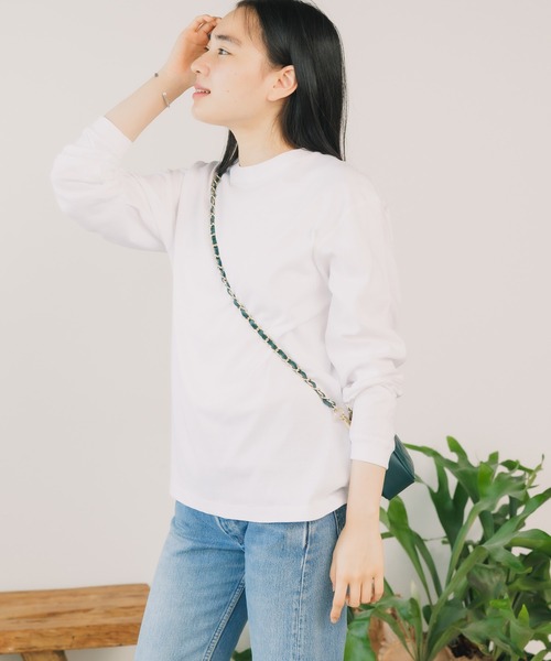 CROSS & STITCH（クロスステッチ）の「▲CROSS&STITCH/クロスアンドステッチ オープンエンド マックスウェイトロングスリーブTシャツ 長袖 ユニセックス（リブ有り）（Tシャツ/カットソー・メンズ・ホワイト/スミクロ/ダークブルー/アッシュ/ダークグリーン/ブラック/ライトベージュ・S/M/XL/L）」の13枚目の写真