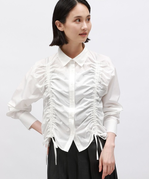 LAKOLE（ラコレ）の「ドロストシャツ長袖 / 142585（シャツ/ブラウス・レディース・ホワイト/ブルー/ピンク/ブラウン・FREE）」の2枚目の写真