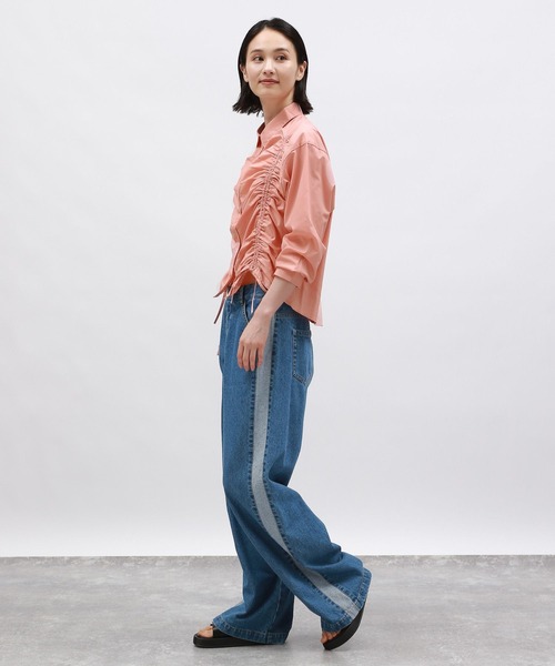 LAKOLE（ラコレ）の「ドロストシャツ長袖 / 142585（シャツ/ブラウス・レディース・ホワイト/ブルー/ピンク/ブラウン・FREE）」の21枚目の写真