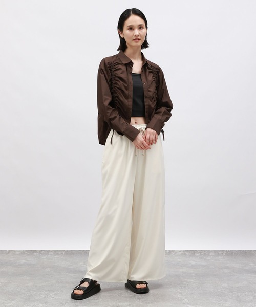 LAKOLE（ラコレ）の「ドロストシャツ長袖 / 142585（シャツ/ブラウス・レディース・ホワイト/ブルー/ピンク/ブラウン・FREE）」の10枚目の写真