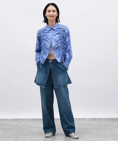 LAKOLE（ラコレ）の「ドロストシャツ長袖 / 142585（シャツ/ブラウス・レディース・ホワイト/ブルー/ピンク/ブラウン・FREE）」の15枚目の写真