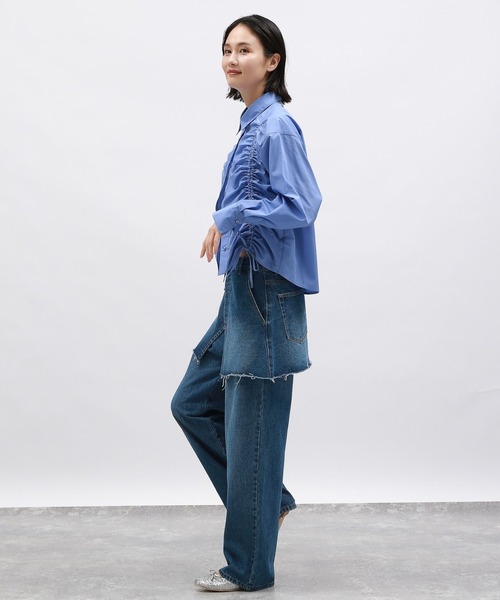 LAKOLE（ラコレ）の「ドロストシャツ長袖 / 142585（シャツ/ブラウス・レディース・ホワイト/ブルー/ピンク/ブラウン・FREE）」の16枚目の写真