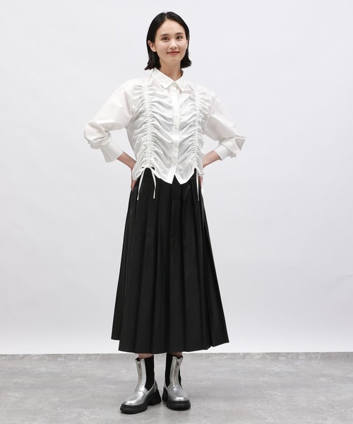 LAKOLE（ラコレ）の「ドロストシャツ長袖 / 142585（シャツ/ブラウス・レディース・ホワイト/ブルー/ピンク/ブラウン・FREE）」の5枚目の写真