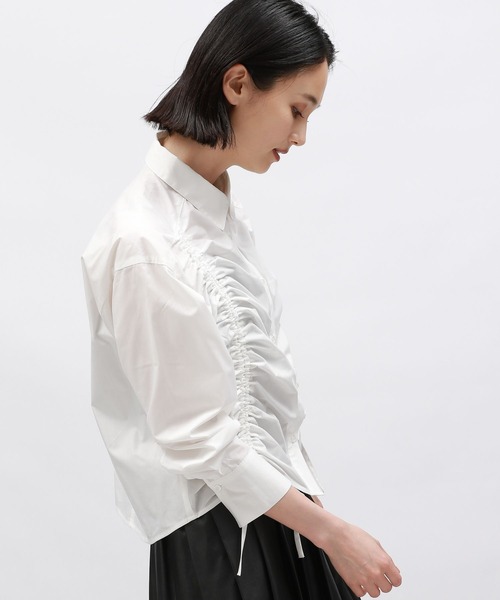 LAKOLE（ラコレ）の「ドロストシャツ長袖 / 142585（シャツ/ブラウス・レディース・ホワイト/ブルー/ピンク/ブラウン・FREE）」の9枚目の写真