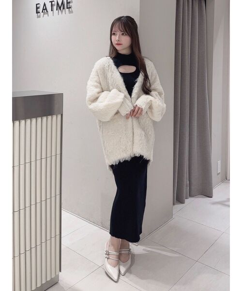 EATME（イートミー）の「シャギールーズニットカーディガン（カーディガン/ボレロ・レディース・グレー/アイボリー/ブラック・FREE）」の10枚目の写真