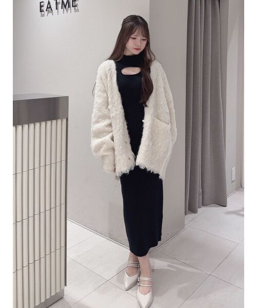 EATME（イートミー）の「シャギールーズニットカーディガン（カーディガン/ボレロ・レディース・グレー/アイボリー/ブラック・FREE）」の11枚目の写真