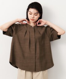OPAQUE.CLIP | リネンライク タックデザインブラウス【洗濯機洗い可】(シャツ/ブラウス)