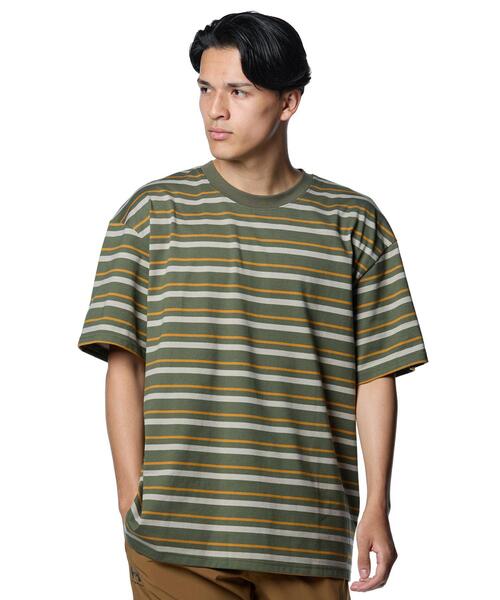 セール】UAヘビーウエイト ボーダー ショートスリーブ Tシャツ
