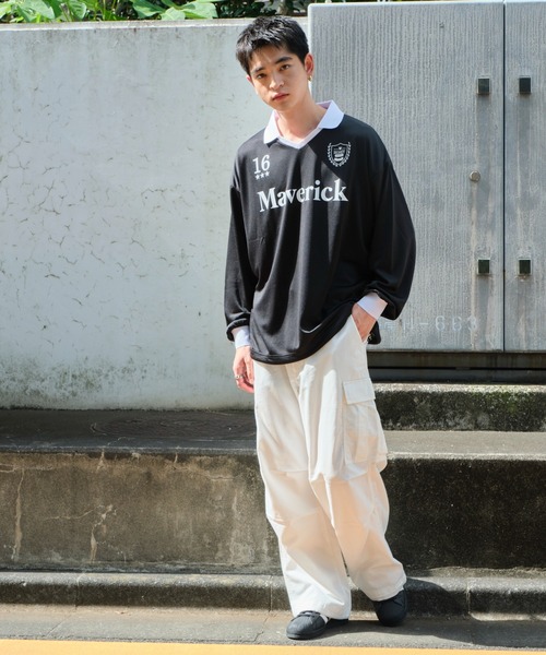 WEGO（ウィゴー）の「WEGO/ドロストゲームロゴロンT（Tシャツ/カットソー・メンズ・ブラック/その他1/ホワイト/ネイビー・LARGE/MEDIUM）」の11枚目の写真