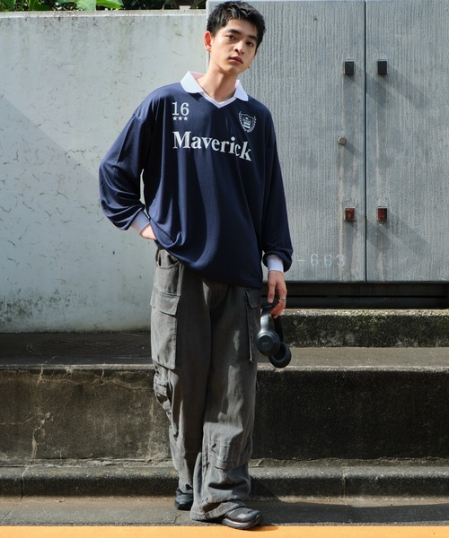 WEGO（ウィゴー）の「WEGO/ドロストゲームロゴロンT（Tシャツ/カットソー・メンズ・ブラック/その他1/ホワイト/ネイビー・LARGE/MEDIUM）」の18枚目の写真