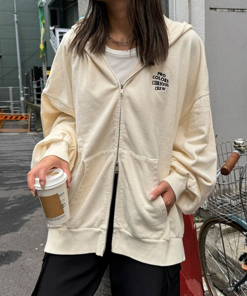 CIAOPANIC（チャオパニック）の「ピグメント刺繍ダブルジップパーカー（パーカー・レディース・レッド/アイボリー/チャコールグレー/グレー・FREE）」の8枚目の写真