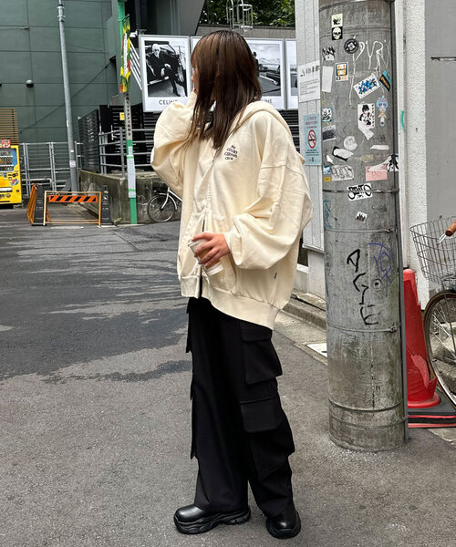 CIAOPANIC（チャオパニック）の「ピグメント刺繍ダブルジップパーカー（パーカー・レディース・レッド/アイボリー/チャコールグレー/グレー・FREE）」の13枚目の写真