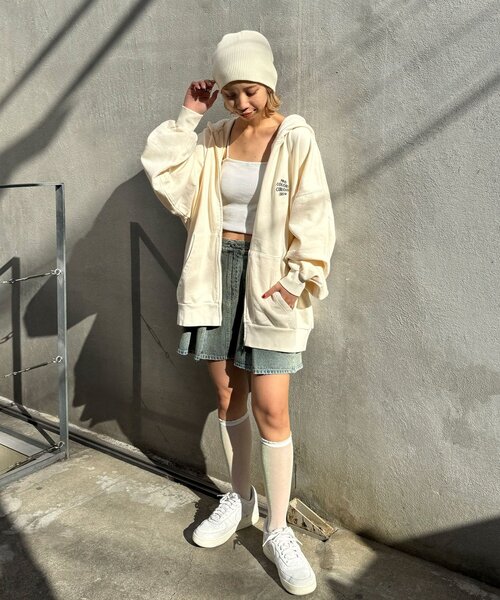 CIAOPANIC（チャオパニック）の「ピグメント刺繍ダブルジップパーカー（パーカー・レディース・レッド/アイボリー/チャコールグレー/グレー・FREE）」の18枚目の写真