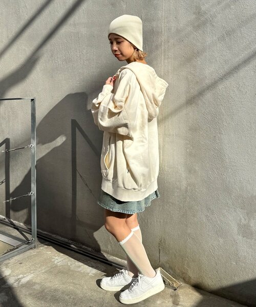 CIAOPANIC（チャオパニック）の「ピグメント刺繍ダブルジップパーカー（パーカー・レディース・レッド/アイボリー/チャコールグレー/グレー・FREE）」の19枚目の写真