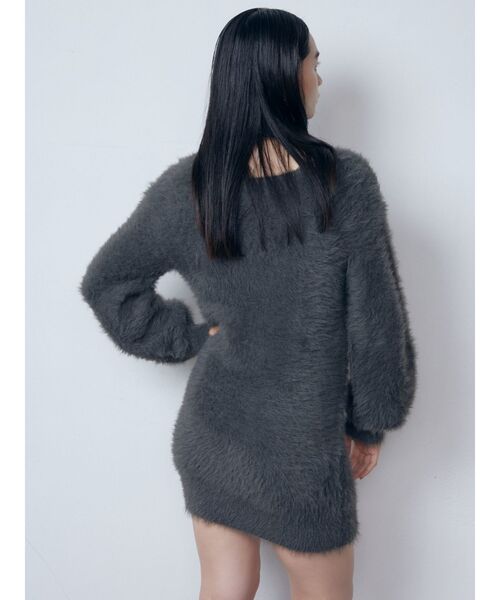 EMODA(エモダ)の「2WAYシャギーミニワンピース(ワンピース・レディース・ブラック/アイボリー/グレー・FREE)」の6枚目の写真