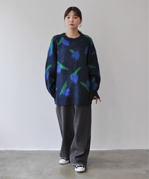 Meli rich(メリーリッチ)の「ニュアンスハート柄ジャガードニットプルオーバー(ニット/セーター・レディース・ネイビー/ライトベージュ/オフホワイト・MEDIUM)」の19枚目の写真