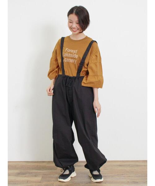 Samansa Mos2（サマンサ モスモス）の「袖ティアードTシャツ（Tシャツ/カットソー・レディース・チャコールグレー/オフホワイト/パープル/マスタード・F）」の13枚目の写真