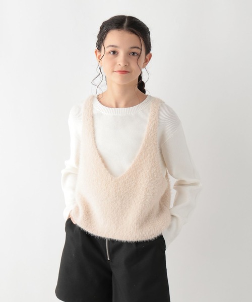 GLOBAL WORK（グローバルワーク）の「ラメニットビスチェ/140557（タンクトップ・キッズ・ベージュ/シルバー・LARGE/MEDIUM/SMALL）」の8枚目の写真